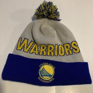 Golden State Warriors Pom Pom gray blue beanie
